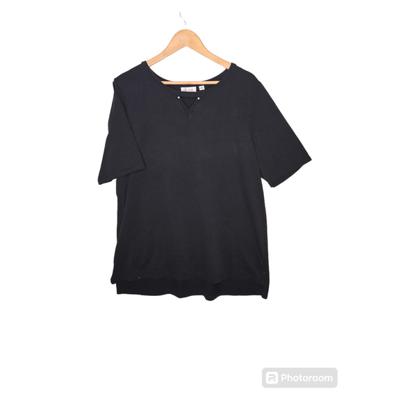 Demin & Company Women's Black short sleeve top XL - Picture 1 of 3